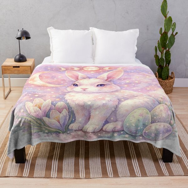Item preview, Pastel Moon Bunny Celestial Rabbit Art designed and sold by SasmitaStudioCo.