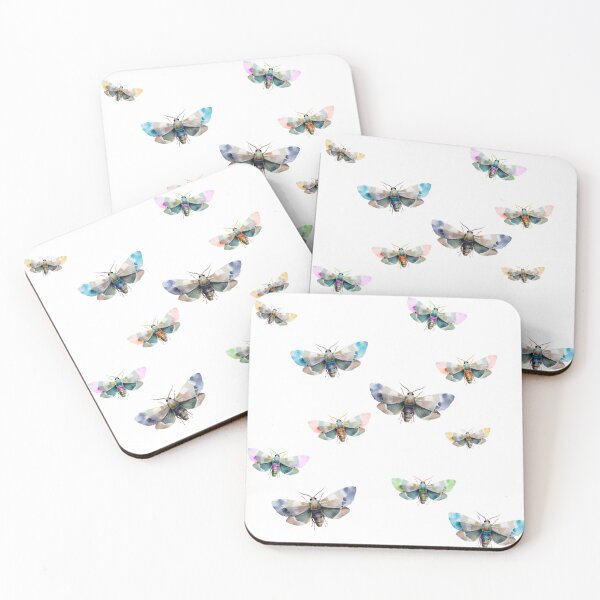 Item preview, Colorful Moths Flock designed and sold by AnimaliaStar.