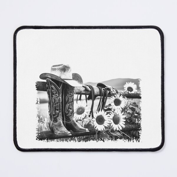 Item preview, Cowgirl Boots and Sunflowers Western Country Rustic Design designed and sold by inkoutninja.
