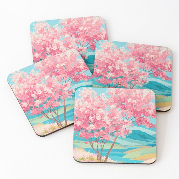 Item preview,  Blossoming Spring Trees in Soft Pastel Landscape designed and sold by BobaBunny76.