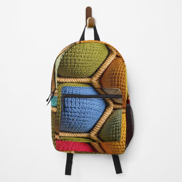 Item preview, Colorful Crochet Hexagon Pattern Cozy Boho Geometric Textile Design designed and sold by Kaleidoscope Print.