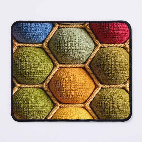 Item preview, Colorful Crochet Hexagon Pattern Cozy Boho Geometric Textile Design designed and sold by Kaleidoscope Print.
