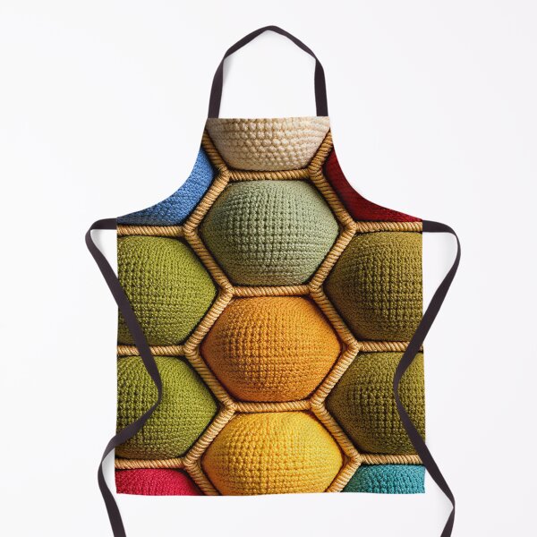 Item preview, Colorful Crochet Hexagon Pattern Cozy Boho Geometric Textile Design designed and sold by Kaleidoscope Print.