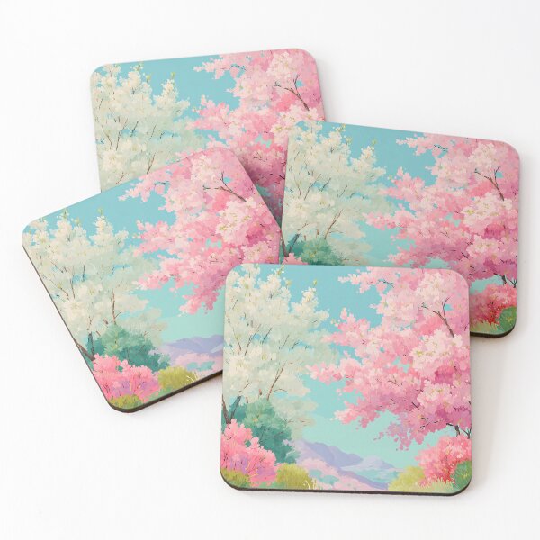 Item preview,  Blossoming Spring Trees in Soft Pastel Landscape designed and sold by BobaBunny76.