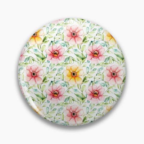 Item preview, Pastel Pink & Yellow Watercolor Floral A-Line Dress — Spring Garden Seamless Print designed and sold by FestivityFinds.
