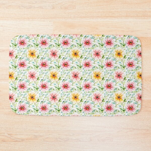 Item preview, Pastel Pink & Yellow Watercolor Floral A-Line Dress — Spring Garden Seamless Print designed and sold by FestivityFinds.