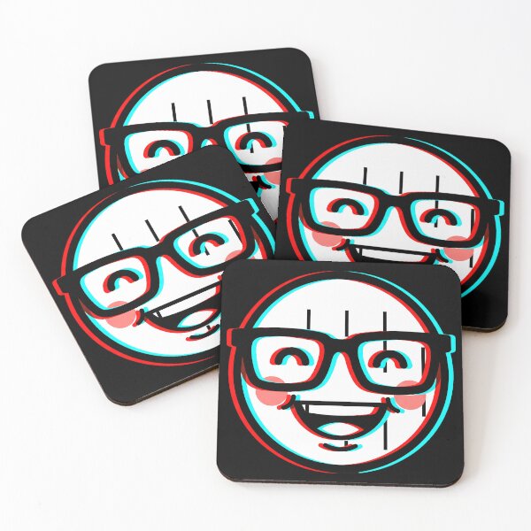 Item preview, Glitch Nerd Face Smile Emoji Vector Design for Tech Fans designed and sold by seven things shop.