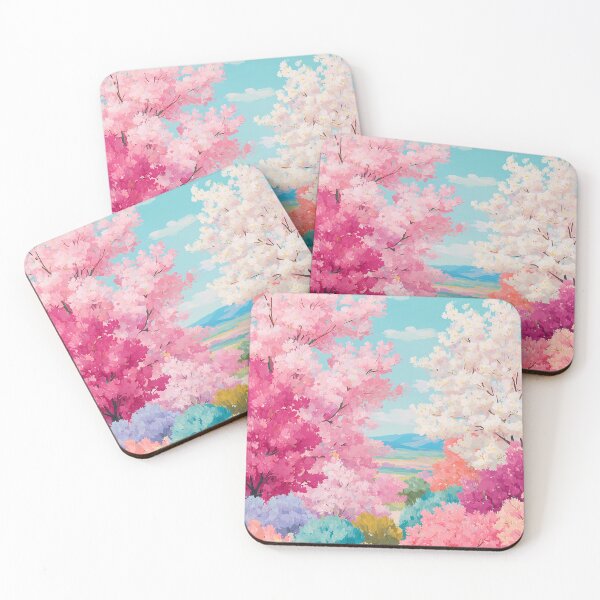 Item preview, Blossoming Spring Trees in Soft Pastel Landscape designed and sold by BobaBunny76.