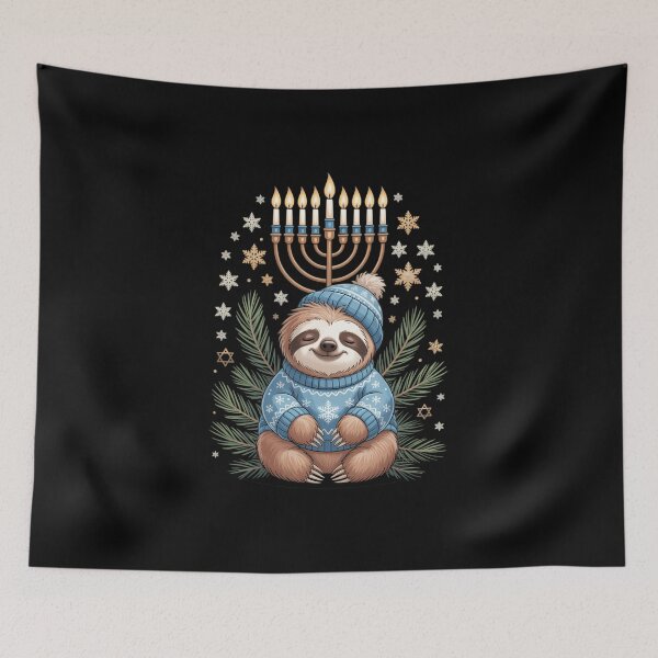 Item preview, Hanukkah Sloth Jewish Chanukah Sleeping designed and sold by IdunayaStore.