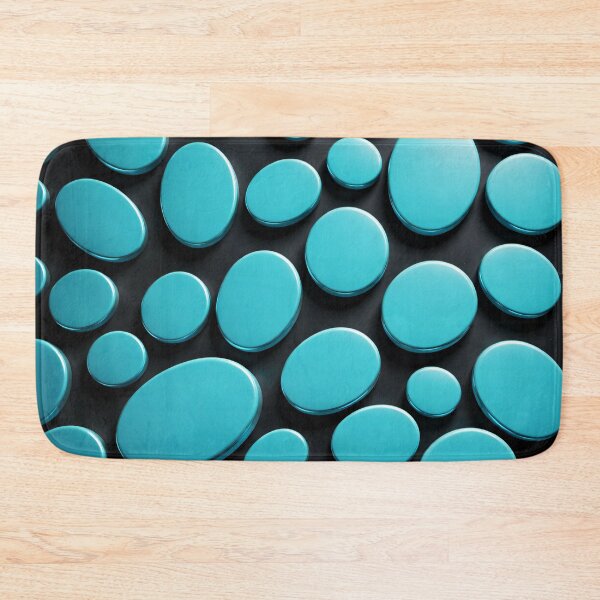 Item preview, Turquoise Abstract Pebble Pattern Modern Glossy Geometric Design on Black designed and sold by Kaleidoscope Print.