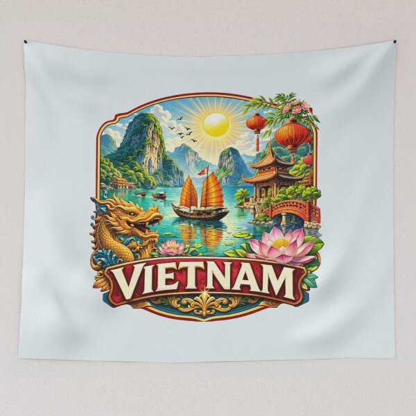 Item preview, Vietnam - Ha Long Bay, Pagoda designed and sold by Myra365Art.