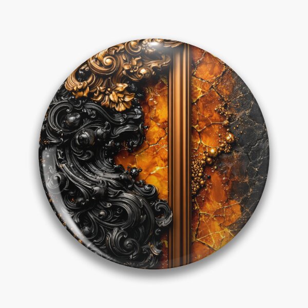 Item preview, Black and Gold Baroque Abstract Luxury Texture on Dark Marble Background designed and sold by Kaleidoscope Print.