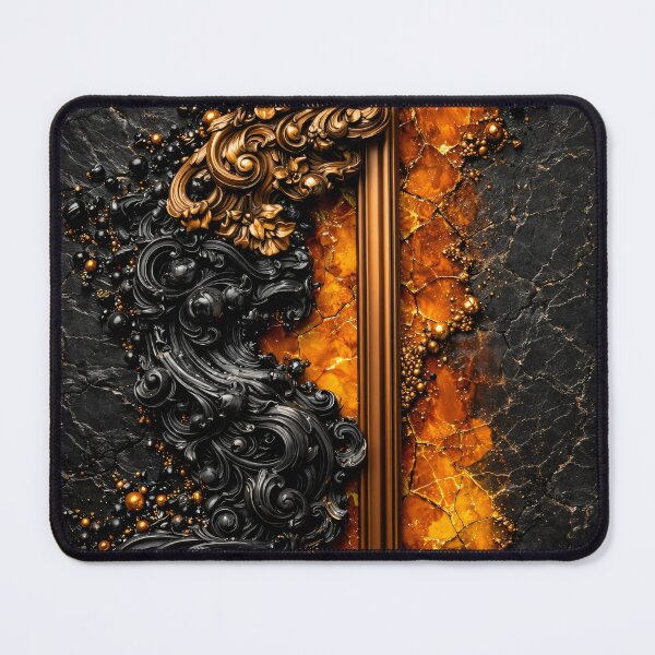 Item preview, Black and Gold Baroque Abstract Luxury Texture on Dark Marble Background designed and sold by Kaleidoscope Print.