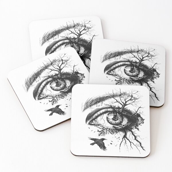 Item preview, Mystic Eye Raven Tree Surreal Gothic Nature Design designed and sold by inkoutninja.