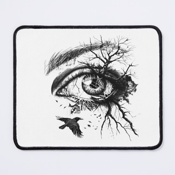 Item preview, Mystic Eye Raven Tree Surreal Gothic Nature Design designed and sold by inkoutninja.