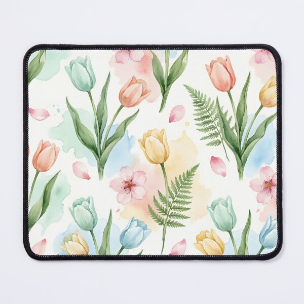 Item preview, Watercolor Tulip Duvet Cover — Pastel Floral Bedding, Spring Botanical Comforter designed and sold by FestivityFinds.