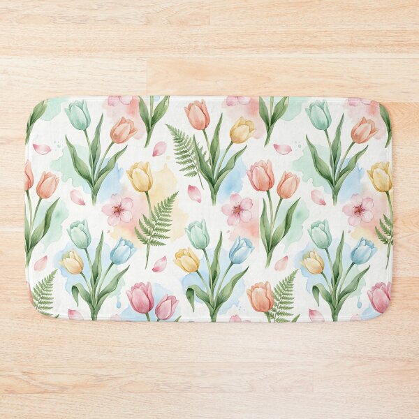 Item preview, Watercolor Tulip Duvet Cover — Pastel Floral Bedding, Spring Botanical Comforter designed and sold by FestivityFinds.