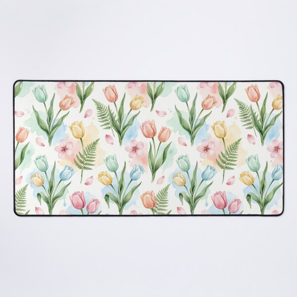 Item preview, Watercolor Tulip Duvet Cover — Pastel Floral Bedding, Spring Botanical Comforter designed and sold by FestivityFinds.