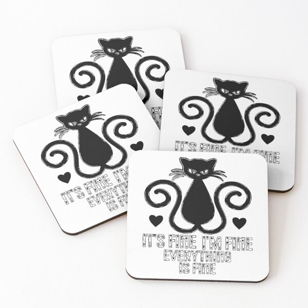 Item preview, Sarcastic Black Cat Its Fine Im Fine Everything Is Fine designed and sold by KrisGraphic45.