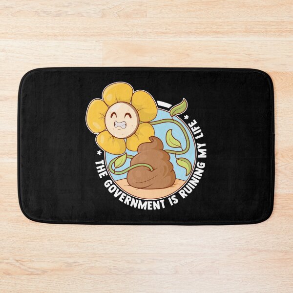 Item preview, Funny dark humor flower poop design – “The Government is ruining my life” sarcastic cartoon (on dark colors) designed and sold by messy-nessie.