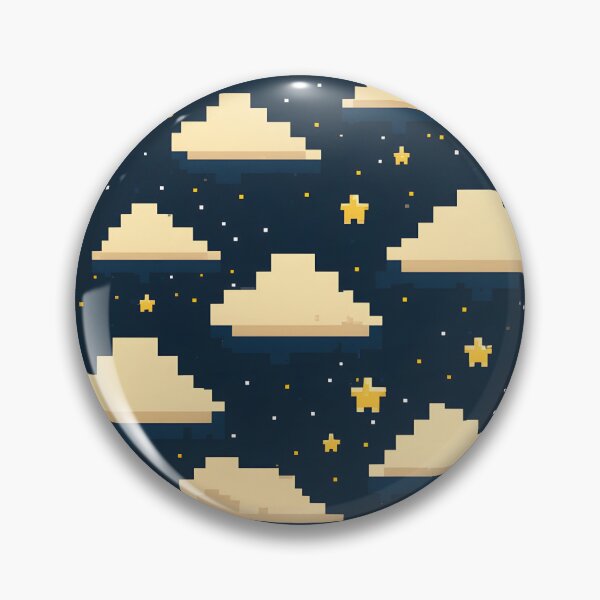 Item preview, Pixel Art Night Sky with Clouds and Stars designed and sold by ViralVibeLab.