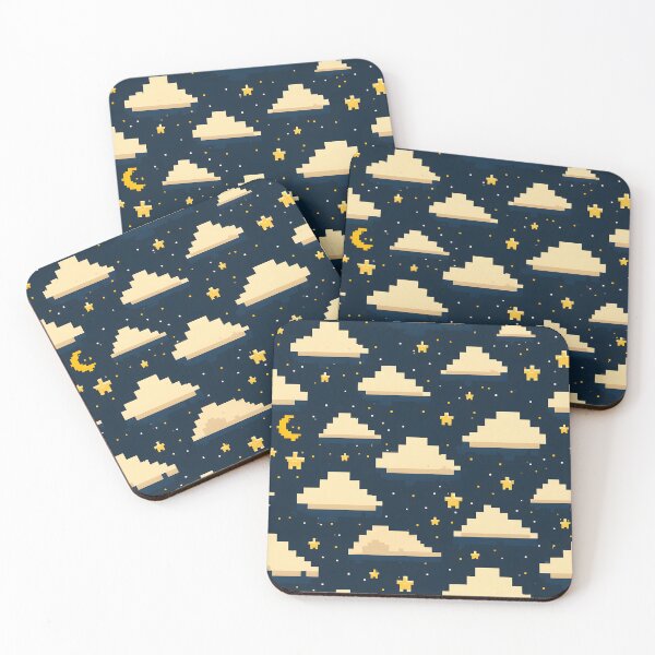 Item preview, Pixel Art Night Sky with Clouds and Stars designed and sold by ViralVibeLab.