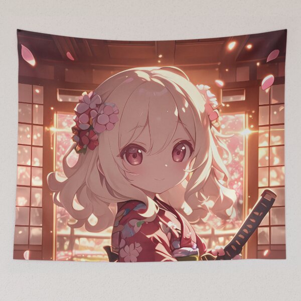 Item preview, Ais Wallenstein Danmachi Chibi Sakura Sunset Calm designed and sold by TanglenRabbit.