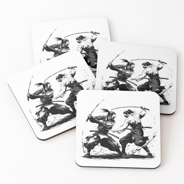 Item preview, Samurai Sword Fight Warrior Duel Japanese Ink Art Design designed and sold by inkoutninja.