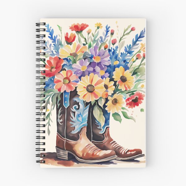 Item preview, Cowboy texas boots with flowers, Watercolor floral boots designed and sold by Clara Fruggeri.