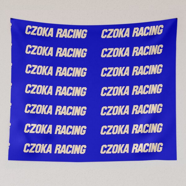 Item preview, Czoka Racing Italic Off White Text Blue Background Bumper Sticker designed and sold by Martin Czoka.