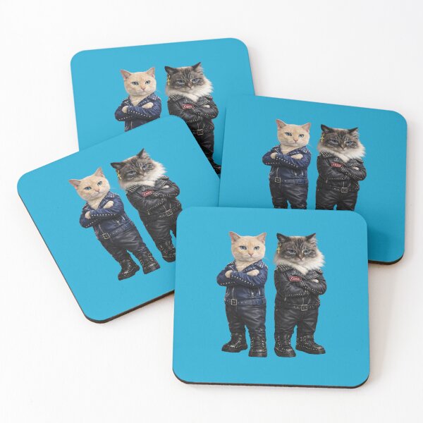 Item preview, Shiloh & Gizzmo Biker Cats | Cool Leather Jacket Cat Design | Edgy Cat Lovers Gift designed and sold by Mishco courier co.