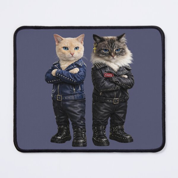 Item preview, Shiloh & Gizzmo Biker Cats | Cool Leather Jacket Cat Design | Edgy Cat Lovers Gift designed and sold by Mishco courier co.
