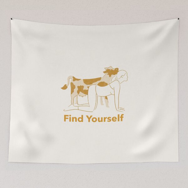 Item preview, Find Yourself Cow Yoga Pose – Bitilasana Zen Animal Spirit Design designed and sold by WellspringXflow.