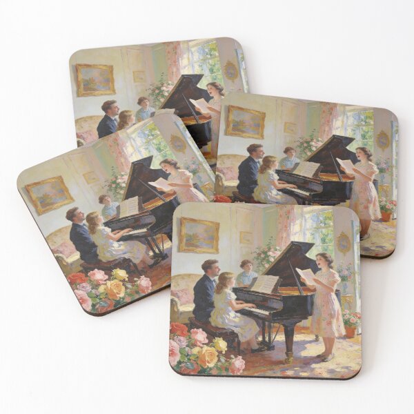 Item preview, Elegant Home Gathering Painting, Roses, Piano Music & Lively Family Moment Decor designed and sold by BlareBlare.