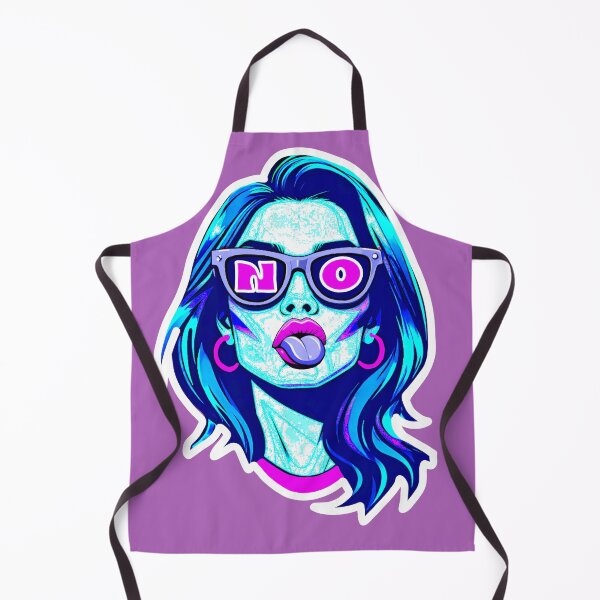 Item preview, NO Sassy Pop Art Graffiti Sarcastic Snarky Funny Girl With Tongue Out in Raspberry and Sunglasses LGBTQIA Feminist Attitude designed and sold by pillarofme.
