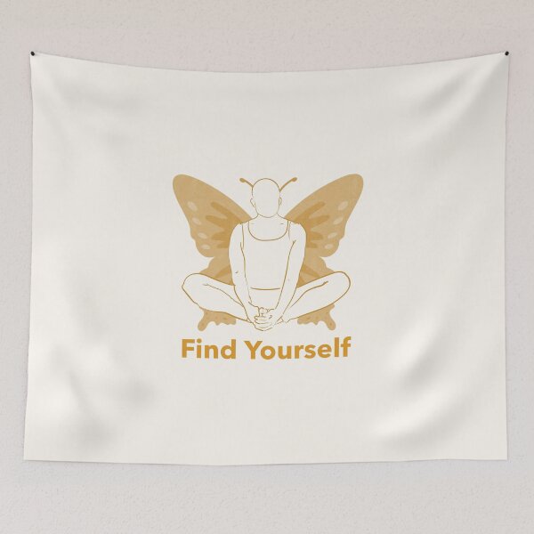 Item preview, Find Yourself Butterfly Yoga Pose – Baddha Konasana Transformation Art designed and sold by WellspringXflow.