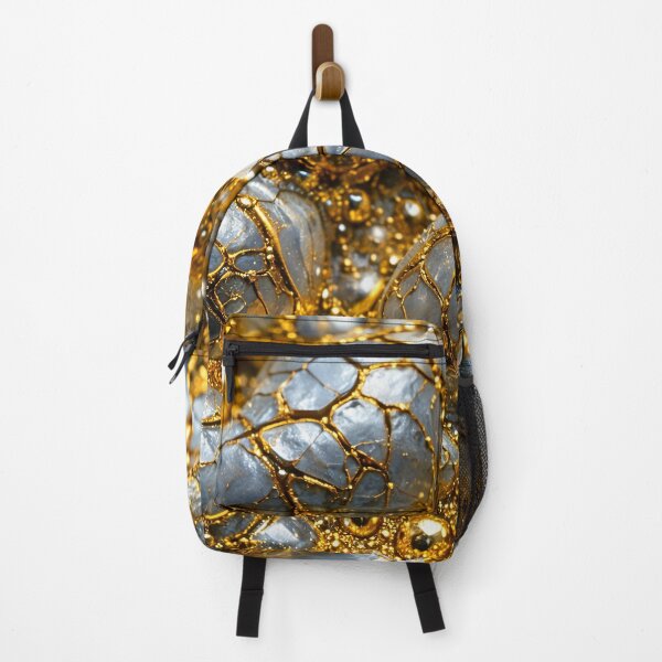 Item preview, Gold and Silver Luxe Pebble Abstract Texture Shimmering Metallic Stone Design designed and sold by Kaleidoscope Print.