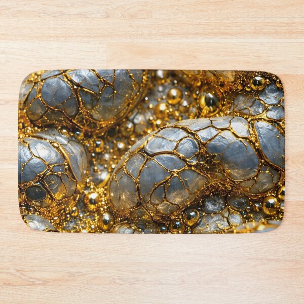 Item preview, Gold and Silver Luxe Pebble Abstract Texture Shimmering Metallic Stone Design designed and sold by Kaleidoscope Print.