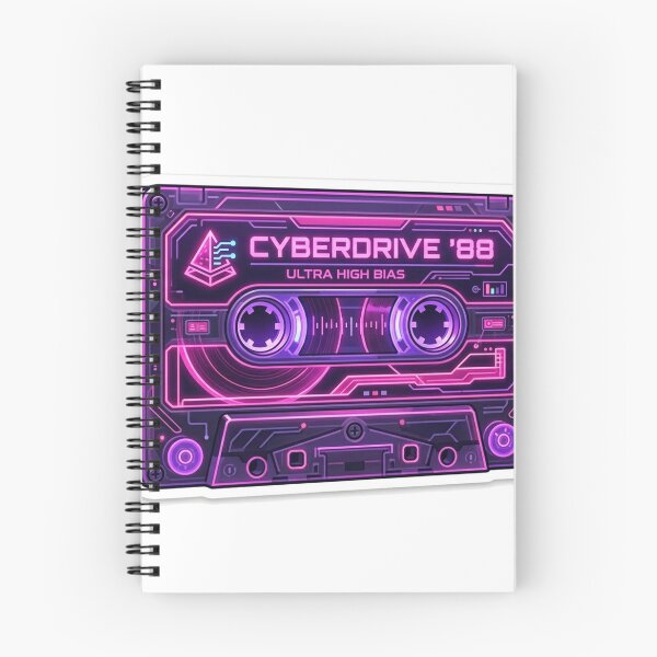 Aperçu de l'œuvre Cassette rétro néon - Autocollant musique synthwave créée et vendue par Elefa30.