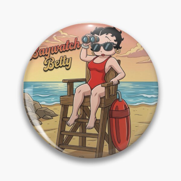 Item preview, Baywatch Betty Retro Lifeguard Cartoon Art designed and sold by KabronX.