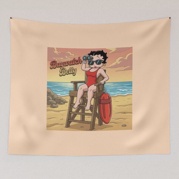 Item preview, Baywatch Betty Retro Lifeguard Cartoon Art designed and sold by KabronX.