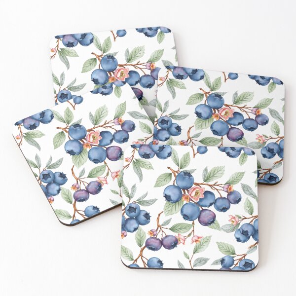 Item preview, Blueberry Pattern on a White Background | Nature-Inspired Art designed and sold by UnhingedBird.