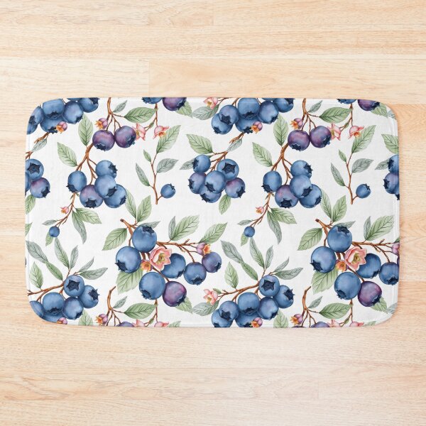 Item preview, Blueberry Pattern on a White Background | Nature-Inspired Art designed and sold by UnhingedBird.
