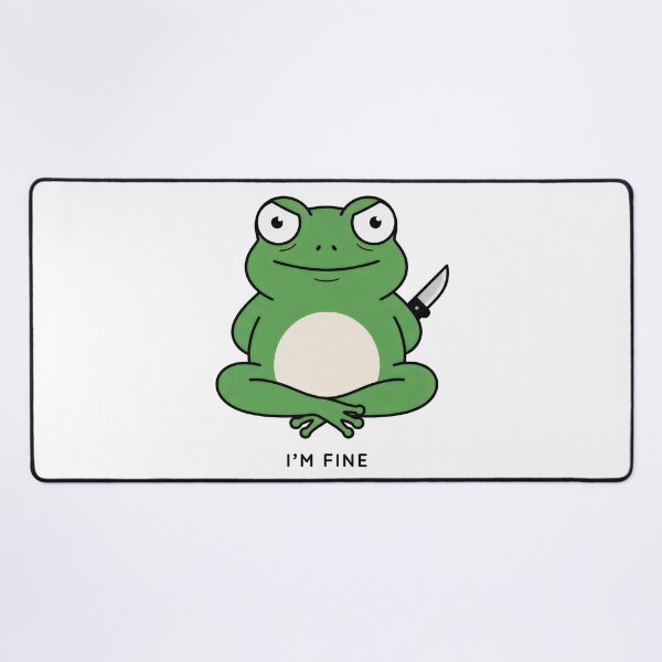 Item preview, I'm Fine Cute Frog Dark Humor Minimal Cartoon Design designed and sold by Echo-Draw.