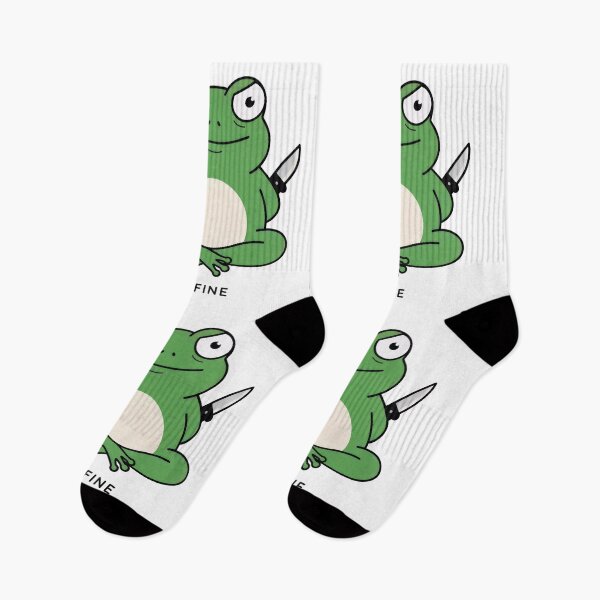 Item preview, I'm Fine Cute Frog Dark Humor Minimal Cartoon Design designed and sold by Echo-Draw.