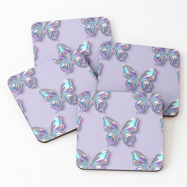 Item preview, Liquid Chrome Holographic Butterflies Y2K Style designed and sold by ViralVibeLab.