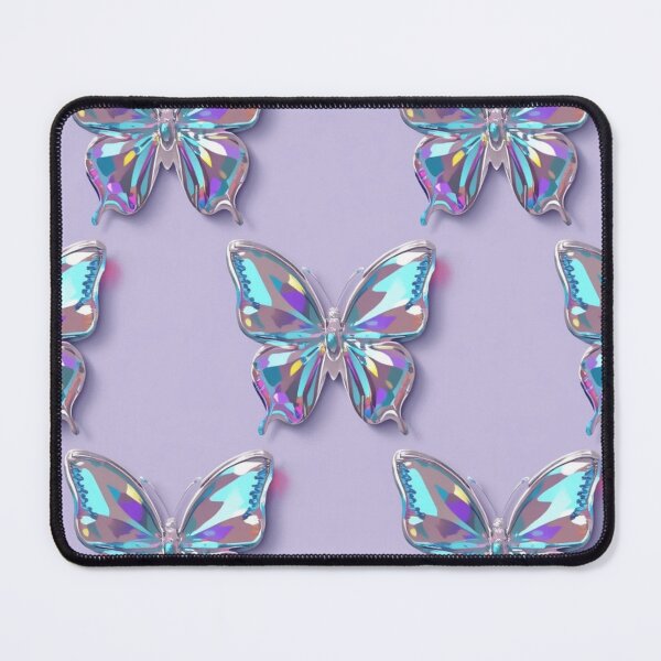 Item preview, Liquid Chrome Holographic Butterflies Y2K Style designed and sold by ViralVibeLab.