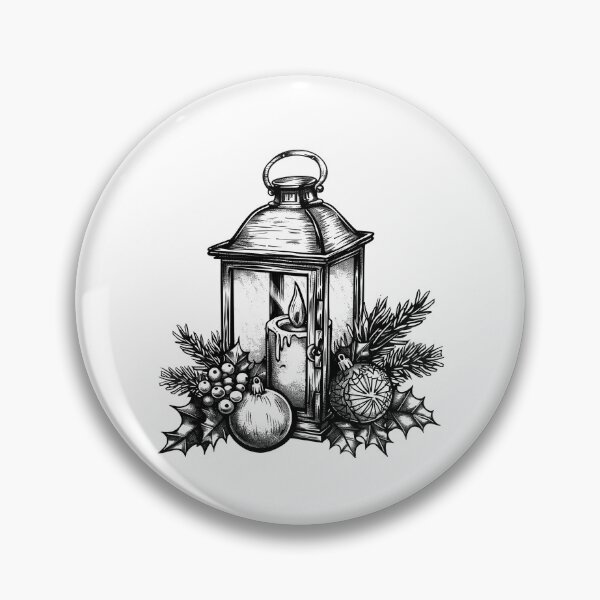 Item preview, Christmas Lantern Candle Winter Holiday Vintage Design designed and sold by inkoutninja.
