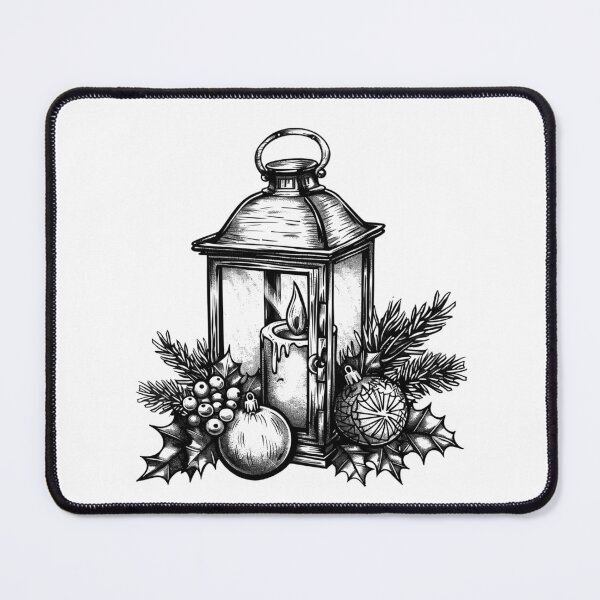 Item preview, Christmas Lantern Candle Winter Holiday Vintage Design designed and sold by inkoutninja.