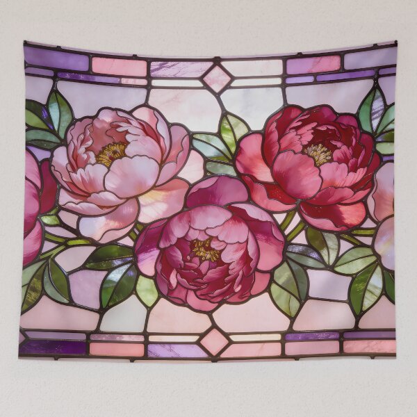 Item preview, Stained Glass Peonies designed and sold by CalmnessbyChoice.